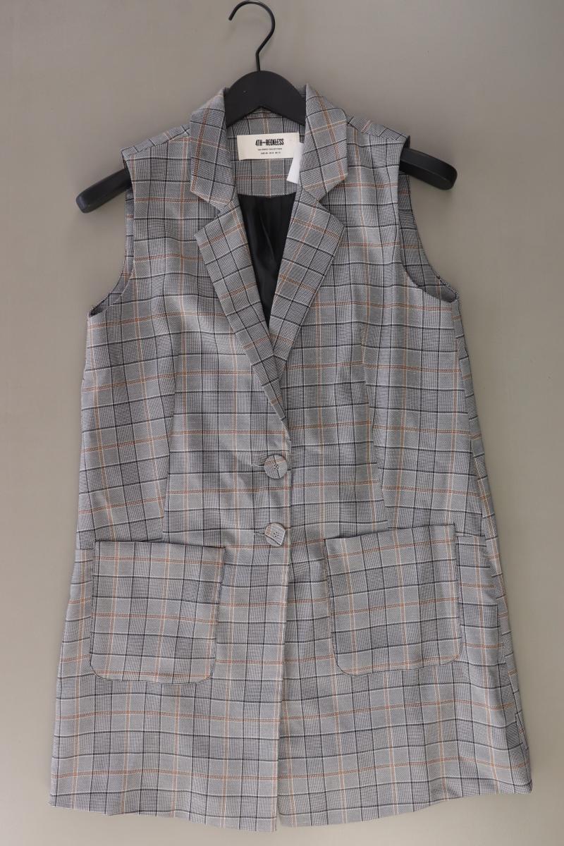 4th Reckless Classic Weste Gr. 40 kariert neuwertig grau aus Polyester