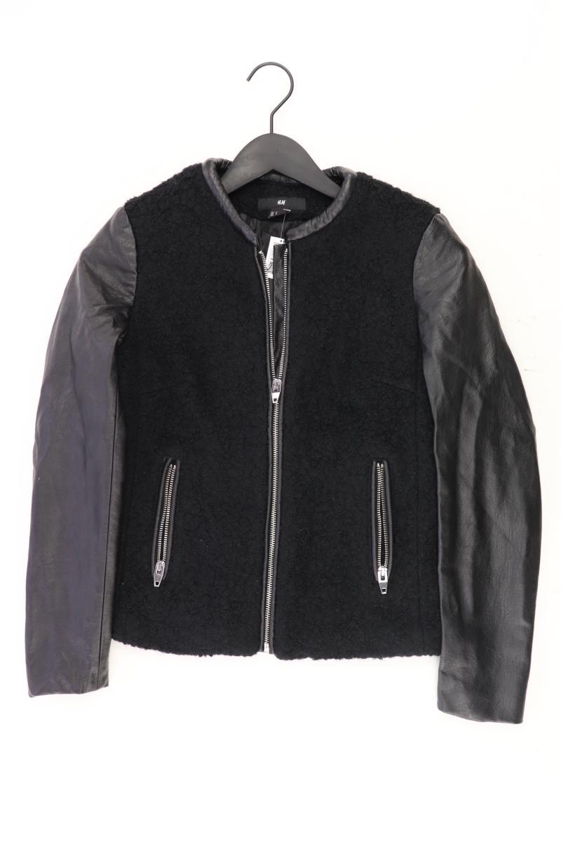 H&M Kunstlederjacke Gr. 38 schwarz aus Wolle
