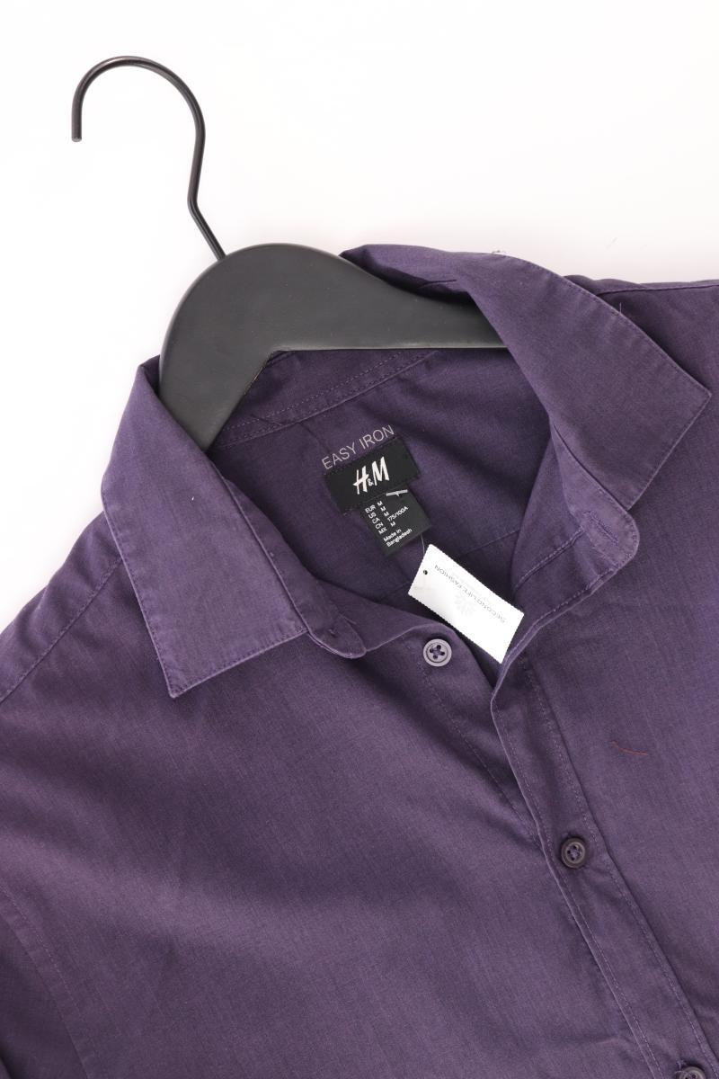 H&M Langarmhemd für Herren Gr. M lila aus Polyester