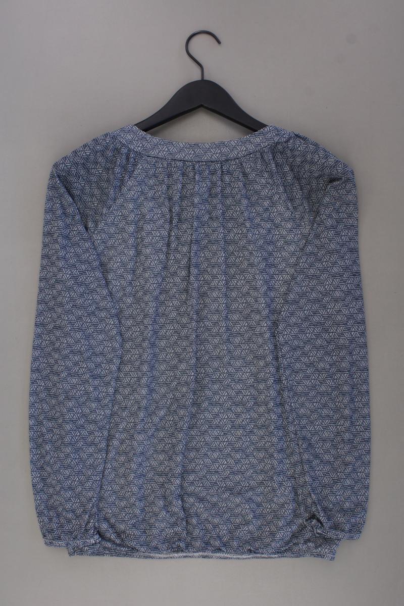 Gina Benotti Bluse Gr. 36/38 geometrisches Muster Langarm blau aus Polyester