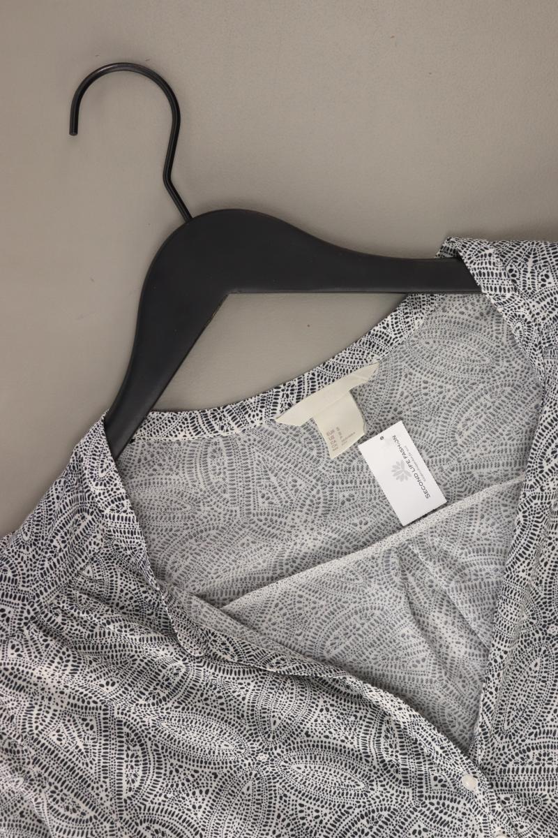 H&M Langarmshirt Gr. S geometrisches Muster grau aus Polyester