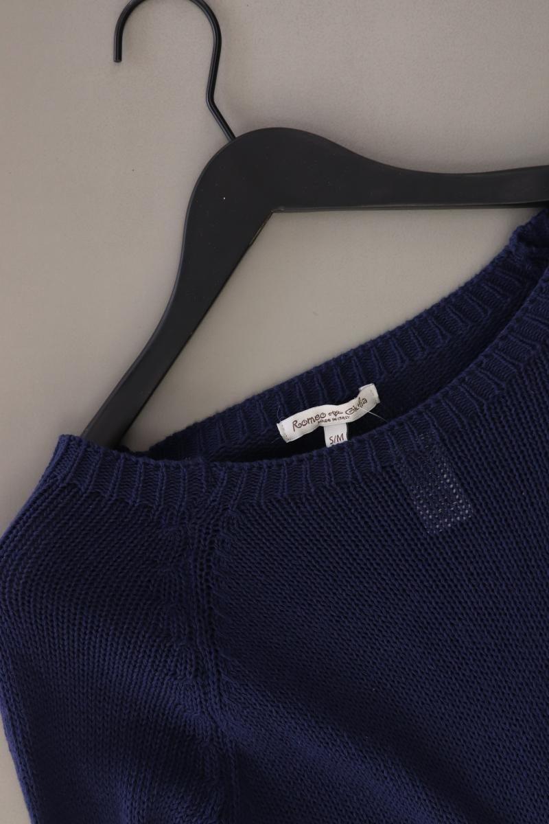 Romeo & Giulia Strickpullover Gr. S/M blau aus Baumwolle