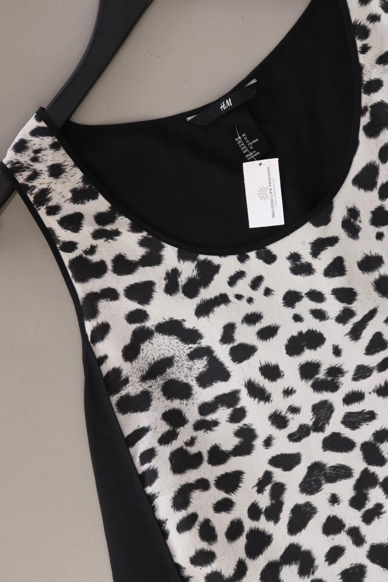 H&M ärmellose Bluse Gr. 42 mit Tierdruck grau aus Polyester