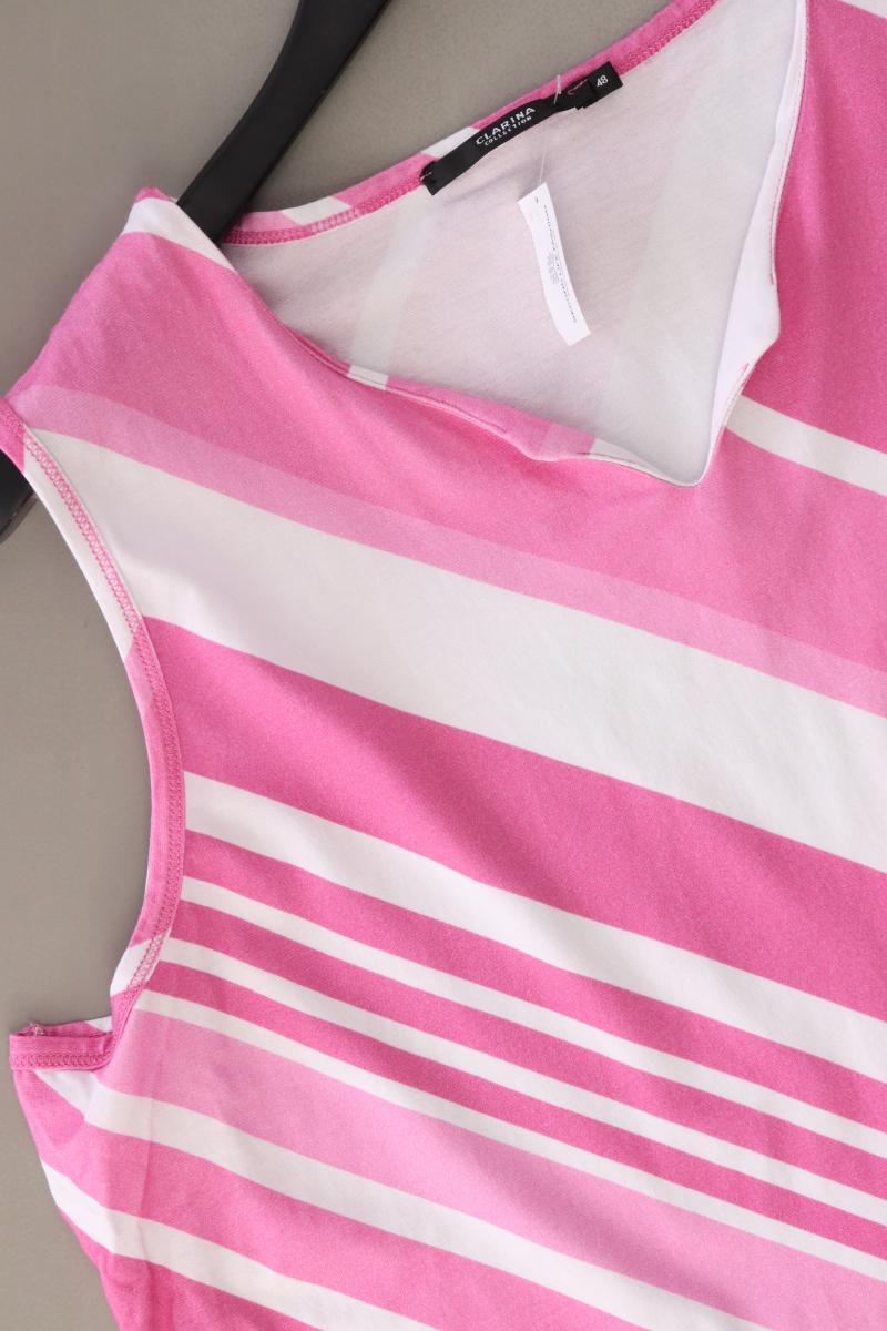 CLARINA Trägertop Gr. 48 gestreift pink aus Viskose