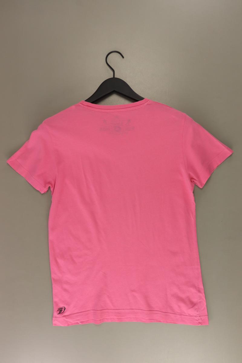 Tom Tailor Printshirt für Herren Gr. S Kurzarm pink aus Baumwolle