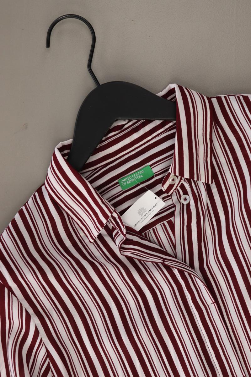Benetton Langarmbluse Gr. S gestreift rot aus Polyester