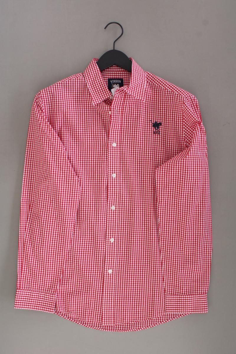 Vinson London Polo Club Hemd für Herren Gr. Hemdgröße 39/40 kariert Langarm rot