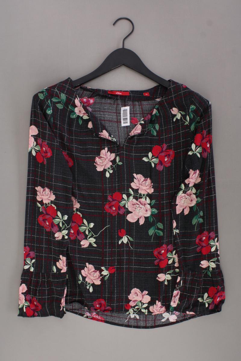 s.Oliver Langarmbluse Gr. 36 mit Blumenmuster mehrfarbig aus Viskose