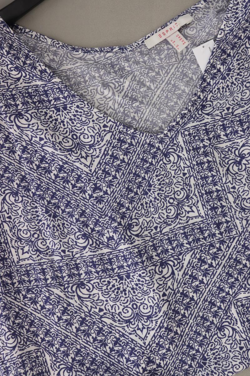 Esprit Kurzarmbluse Gr. 42 blau aus Viskose