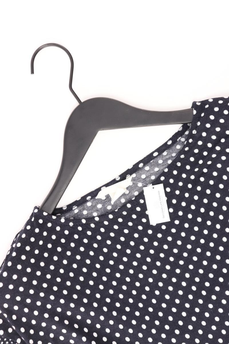 H&M Langarmshirt Gr. S gepunktet blau aus Viskose