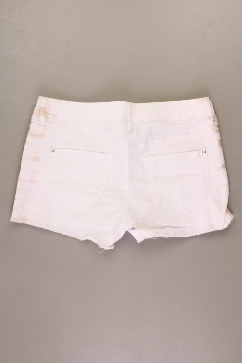 Promod Jeansshorts Gr. 34 mit Batikmuster weiß aus Baumwolle