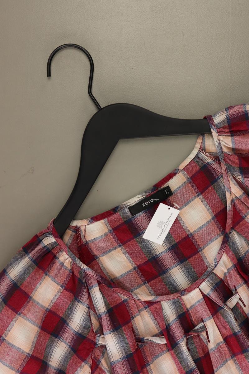 Zero Karobluse Gr. 38 kariert Kurzarm rot aus Baumwolle