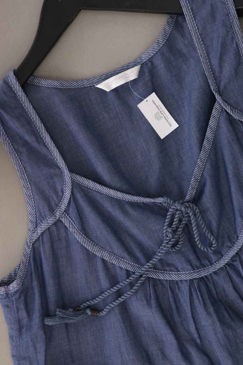 Promod Bluse Gr. 38 Ärmellos blau aus Baumwolle