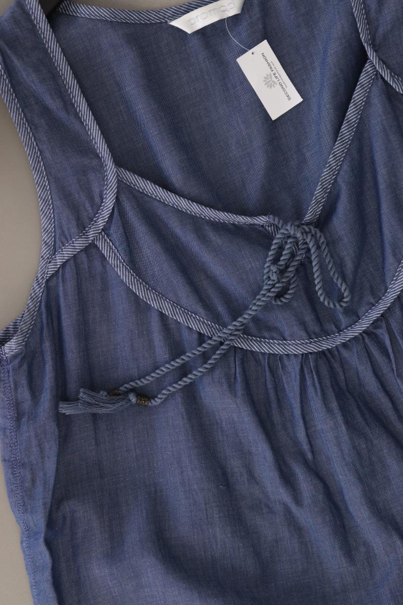 Promod Bluse Gr. 38 Ärmellos blau aus Baumwolle