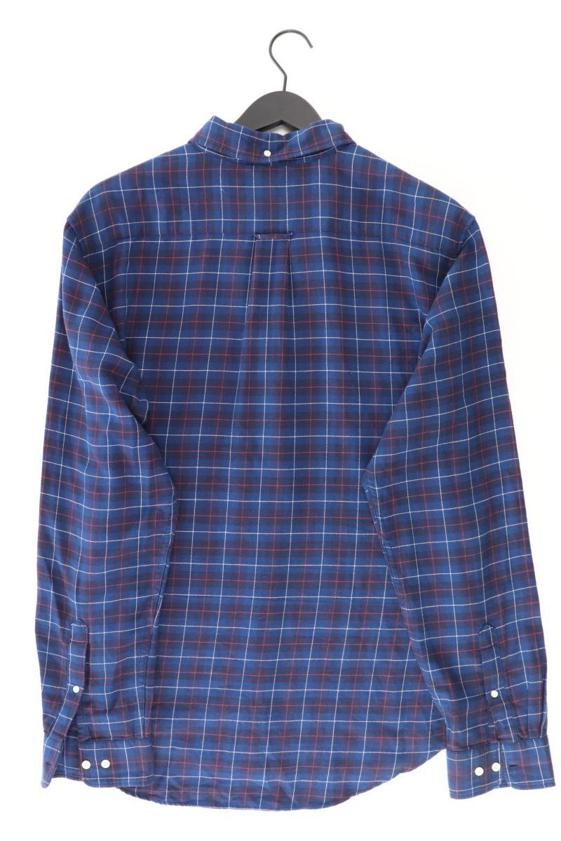 Gant Karohemd für Herren Gr. XL kariert Langarm blau aus Baumwolle
