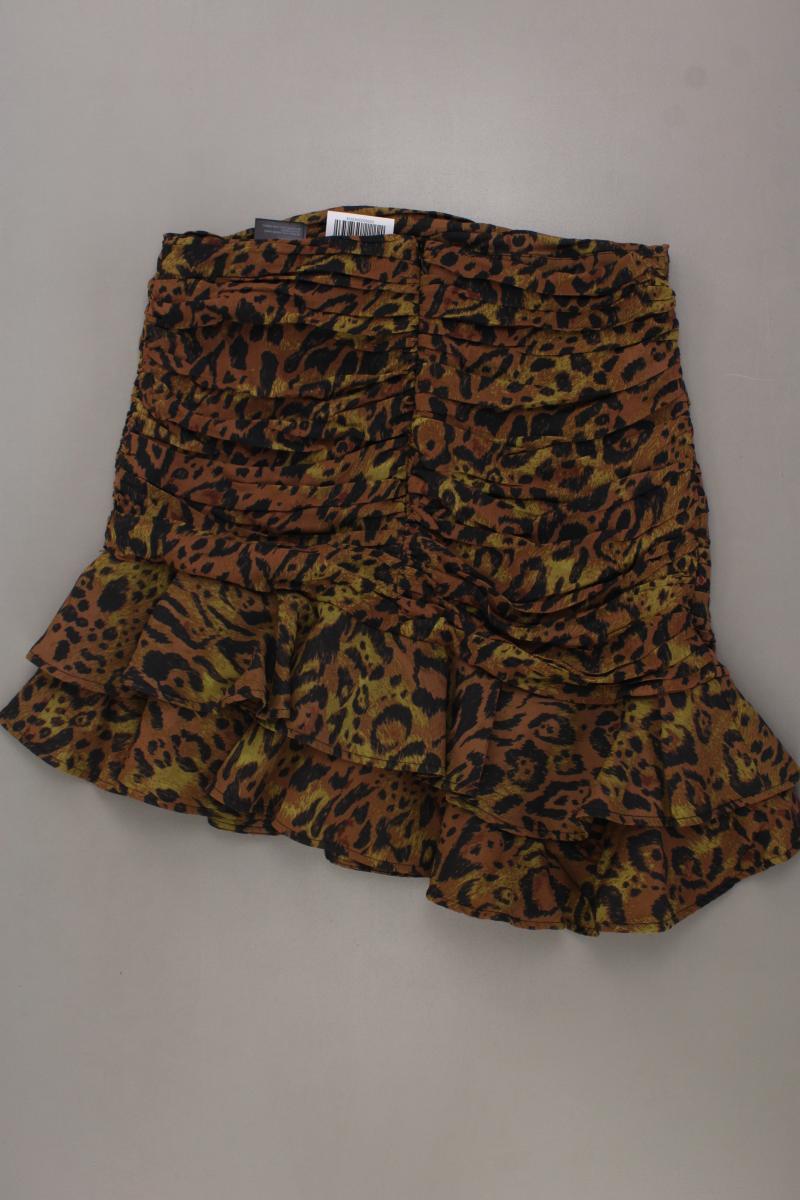 H&M Minirock Gr. 40 mit Tierdruck neuwertig braun aus Viskose