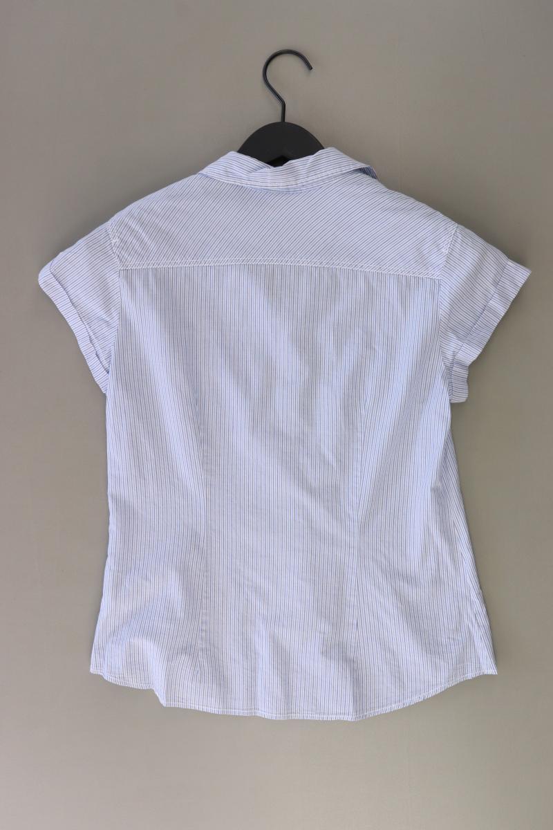 Divided by H&M Bluse Gr. 38 gestreift Kurzarm blau aus Baumwolle