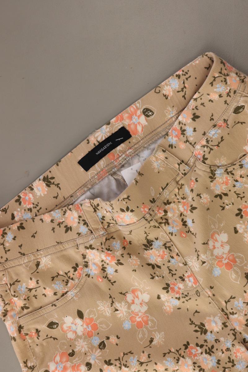 Navigazione Hose Gr. 38 mit Blumenmuster creme aus Viskose