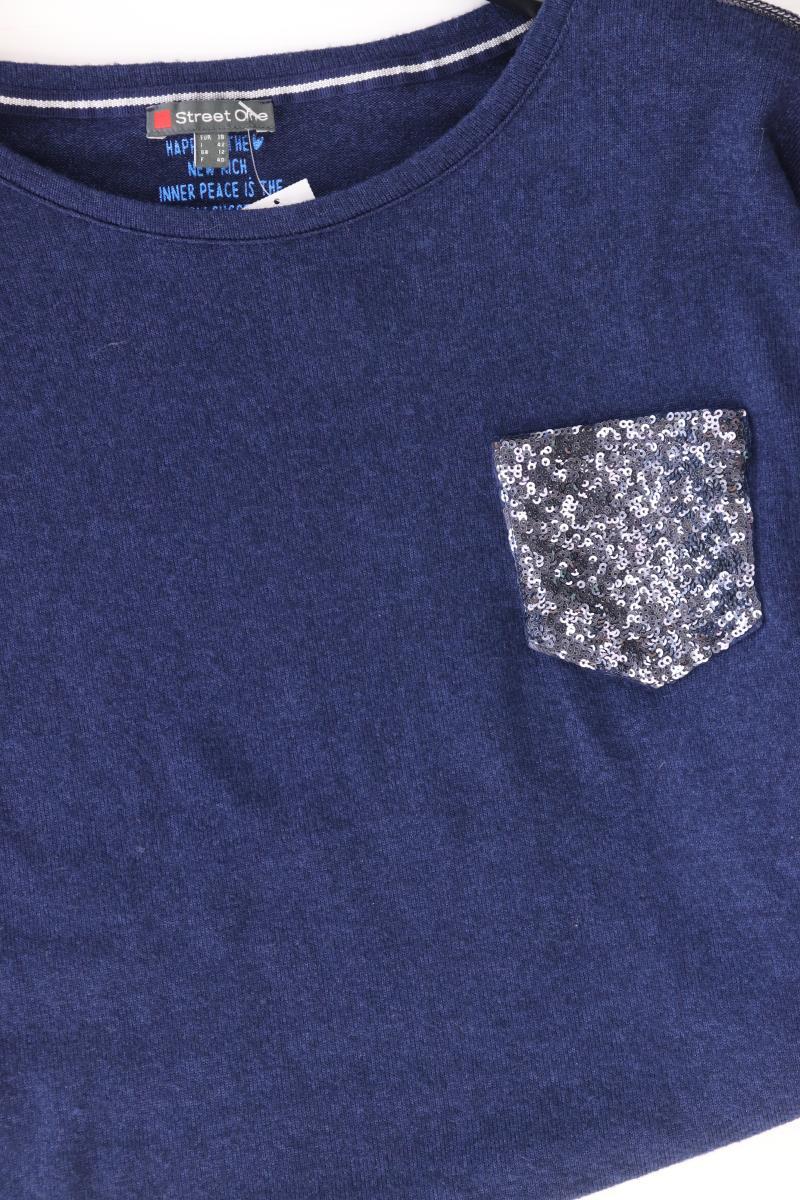 Street One Feinstrickpullover Gr. 38 mit Pailletten blau
