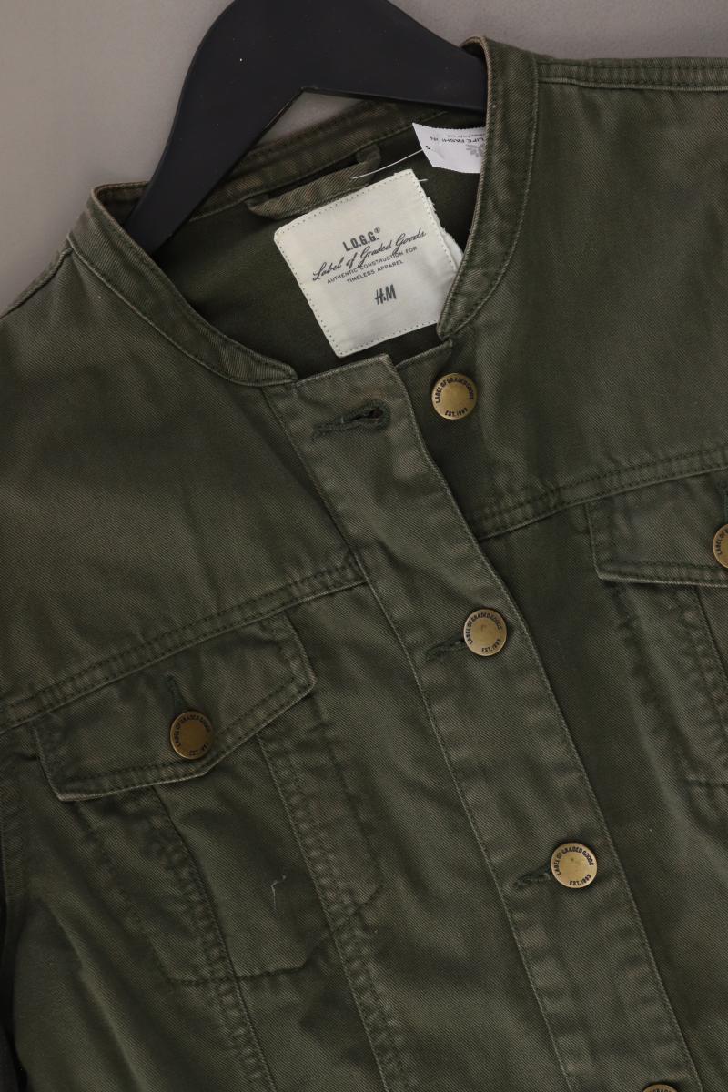 H&M L.O.G.G. Übergangsjacke Gr. 40 olivgrün aus Baumwolle