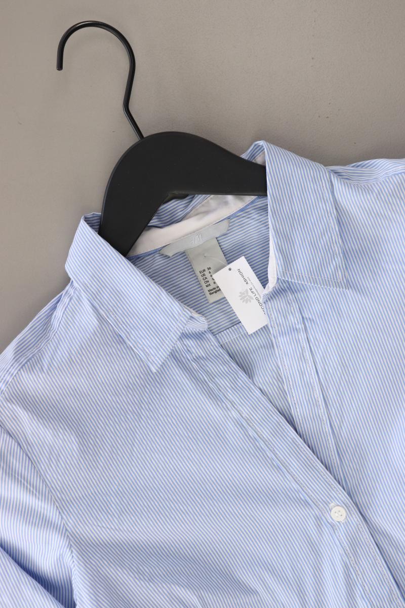 H&M Langarmbluse Gr. 36 gestreift blau aus Polyester