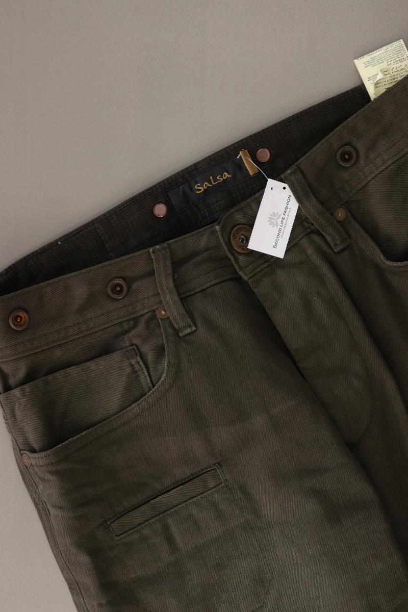 Salsa Five-Pocket-Hose für Herren Gr. w28/L32 olivgrün aus Baumwolle