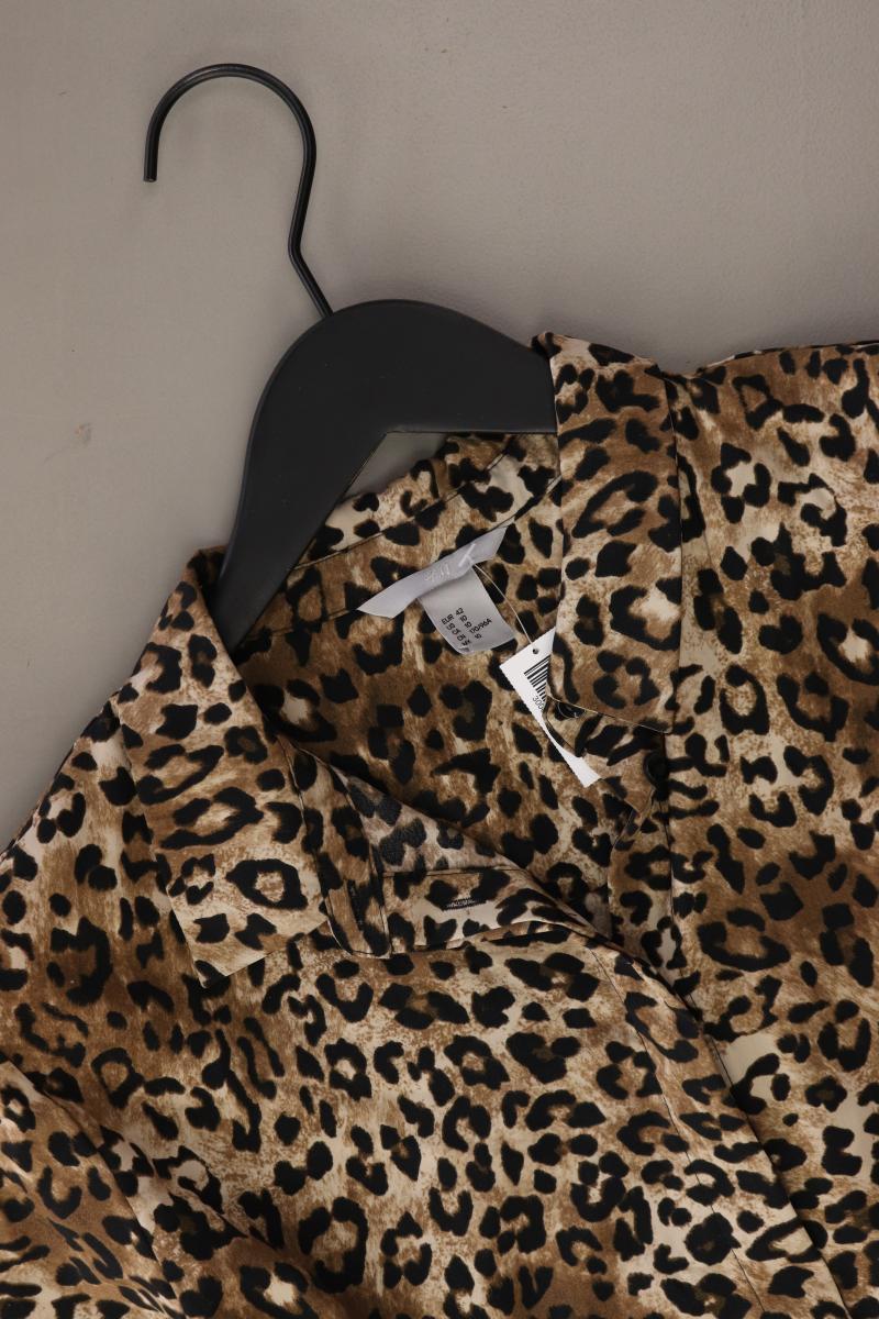 H&M Langarmbluse Gr. 42 mit Tierdruck braun aus Polyester