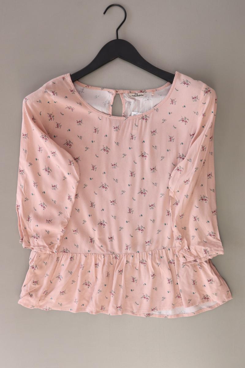 Multiblu Bluse Gr. 38 mit Blumenmuster 3/4 Ärmel rosa aus Viskose