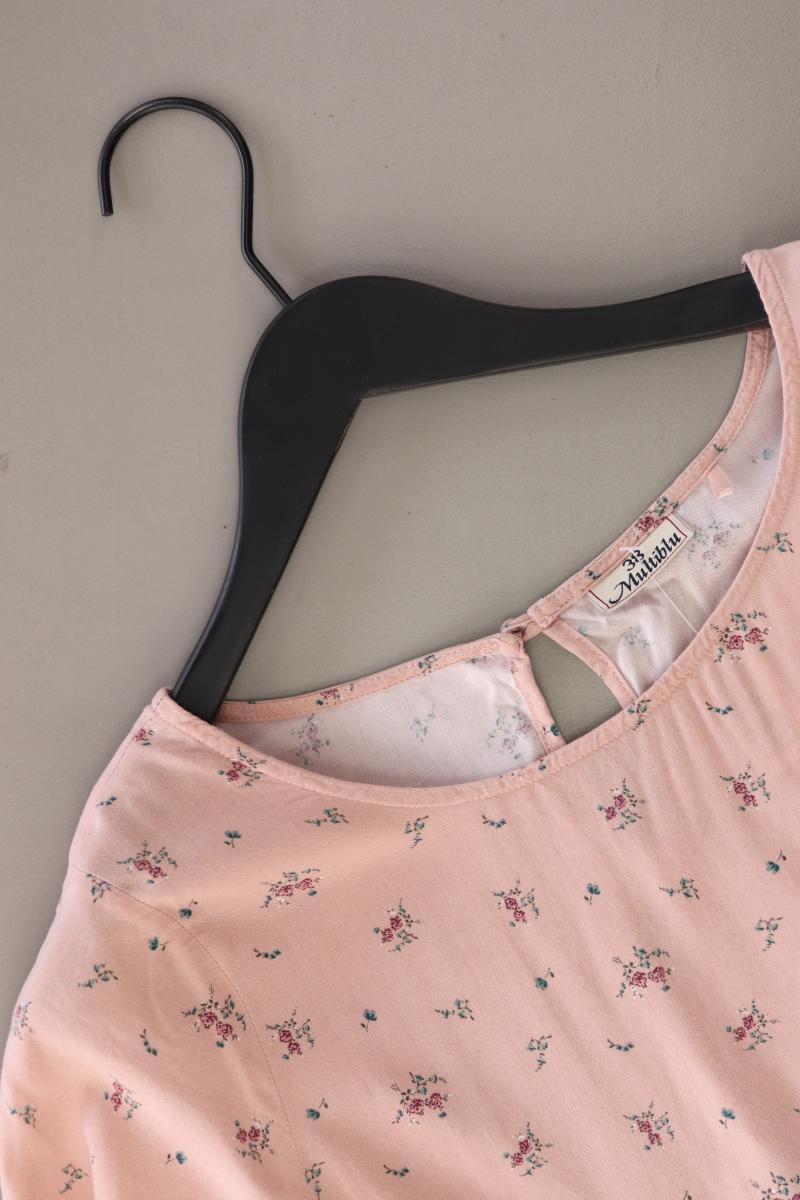 Multiblu Bluse Gr. 38 mit Blumenmuster 3/4 Ärmel rosa aus Viskose