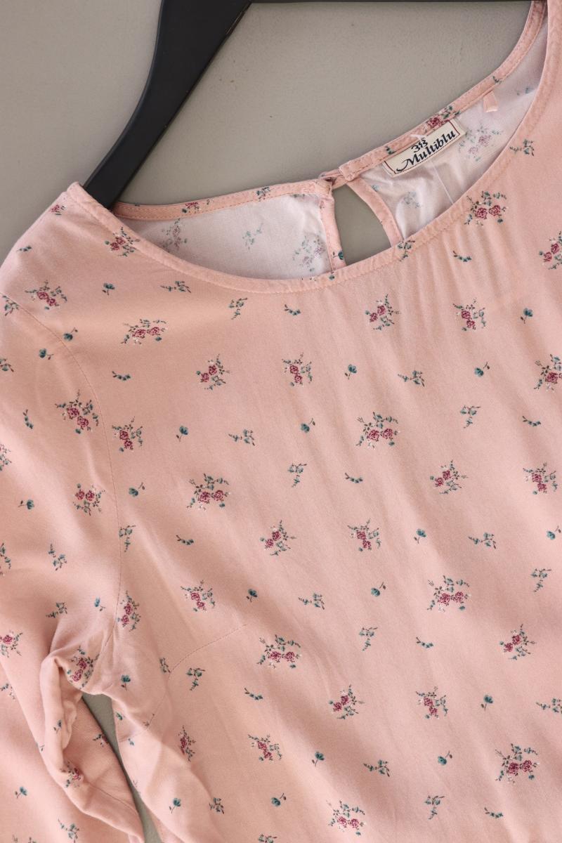 Multiblu Bluse Gr. 38 mit Blumenmuster 3/4 Ärmel rosa aus Viskose