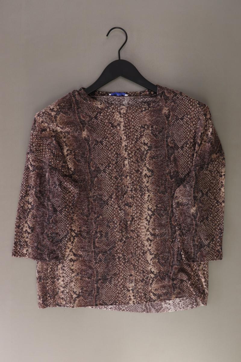 Zara Strickshirt Gr. M mit Tierdruck 3/4 Ärmel braun aus Viskose