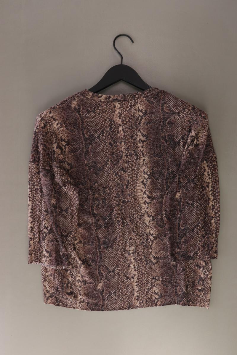 Zara Strickshirt Gr. M mit Tierdruck 3/4 Ärmel braun aus Viskose