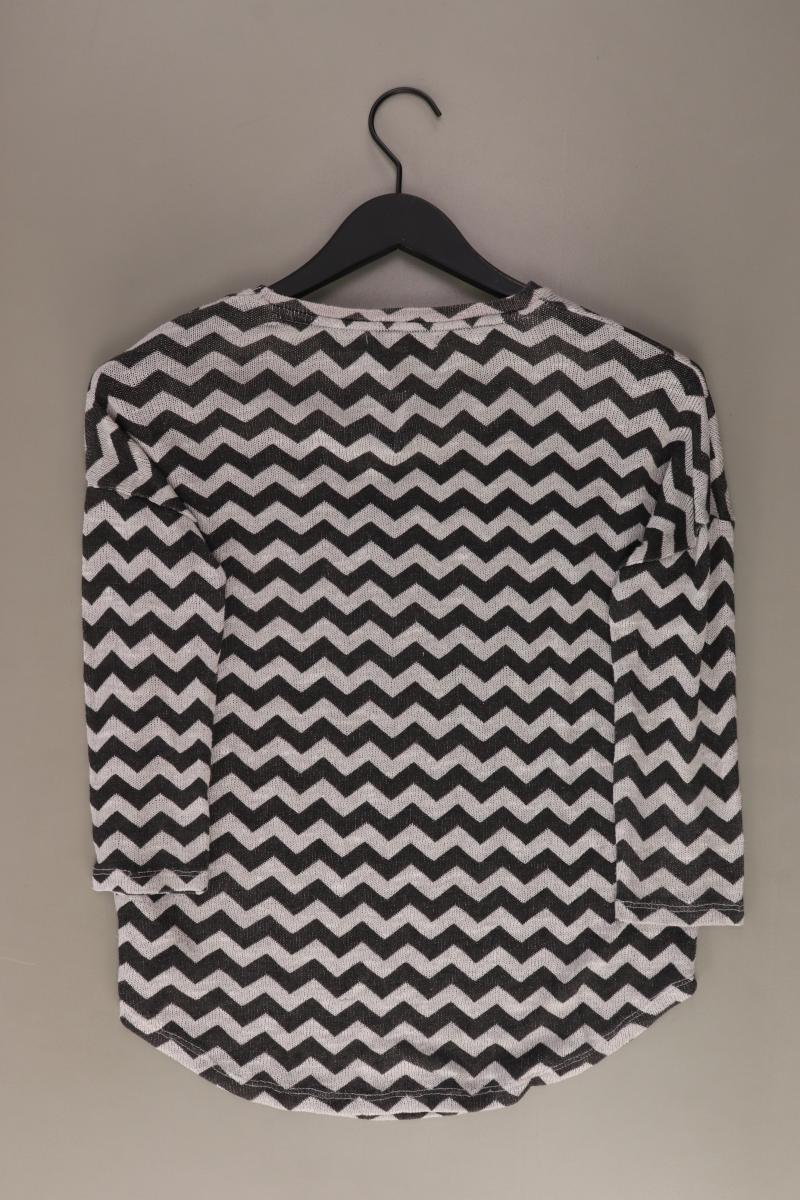 My Hailys leichter Pullover Gr. S geometrisches Muster 3/4 Ärmel grau