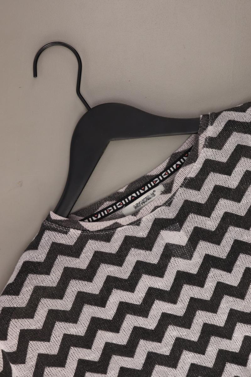 My Hailys leichter Pullover Gr. S geometrisches Muster 3/4 Ärmel grau