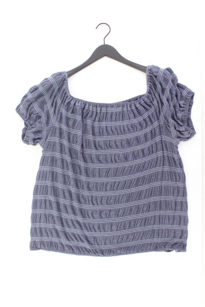 Ringelshirt Gr. XL gestreift Kurzarm mit Carmen-Ausschnitt blau