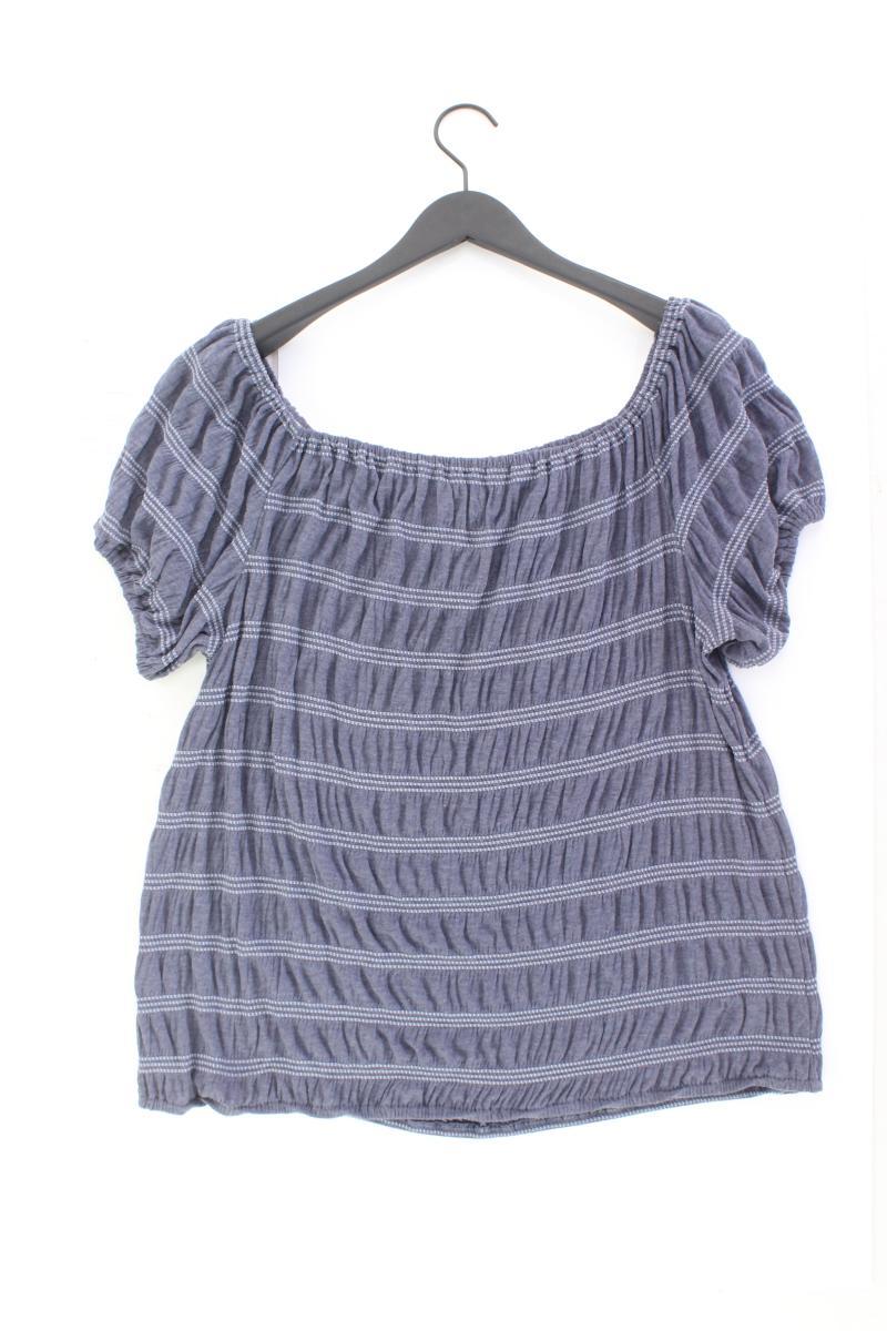 Ringelshirt Gr. XL gestreift Kurzarm mit Carmen-Ausschnitt blau