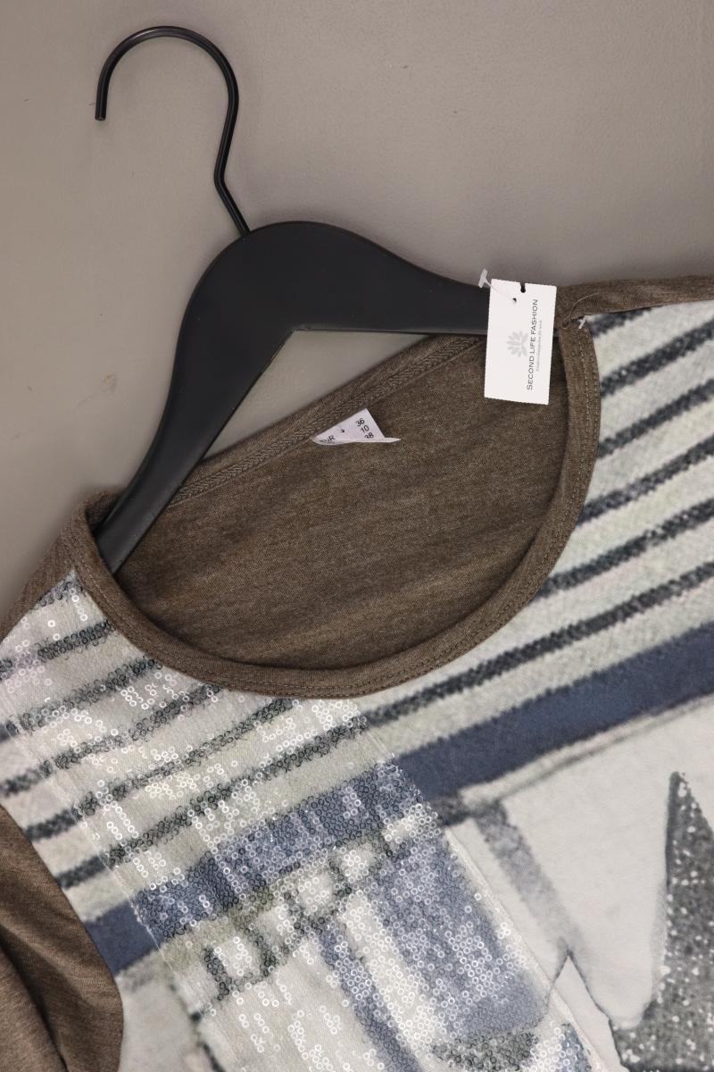 Longsleeve-Shirt Gr. 36 Langarm mit Glitzer mit Pailletten braun