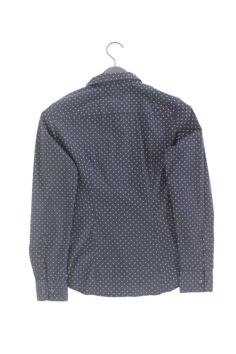 H&M Langarmbluse Gr. 40 gepunktet blau aus Baumwolle