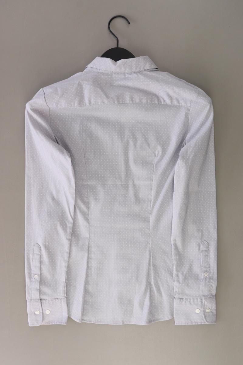 H&M Langarmbluse Gr. 36 gepunktet blau aus Baumwolle