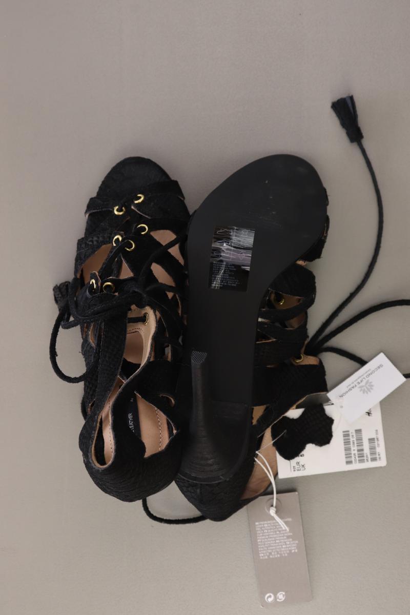 H&M Sandaletten Gr. 38 neu mit Etikett schwarz aus Leder