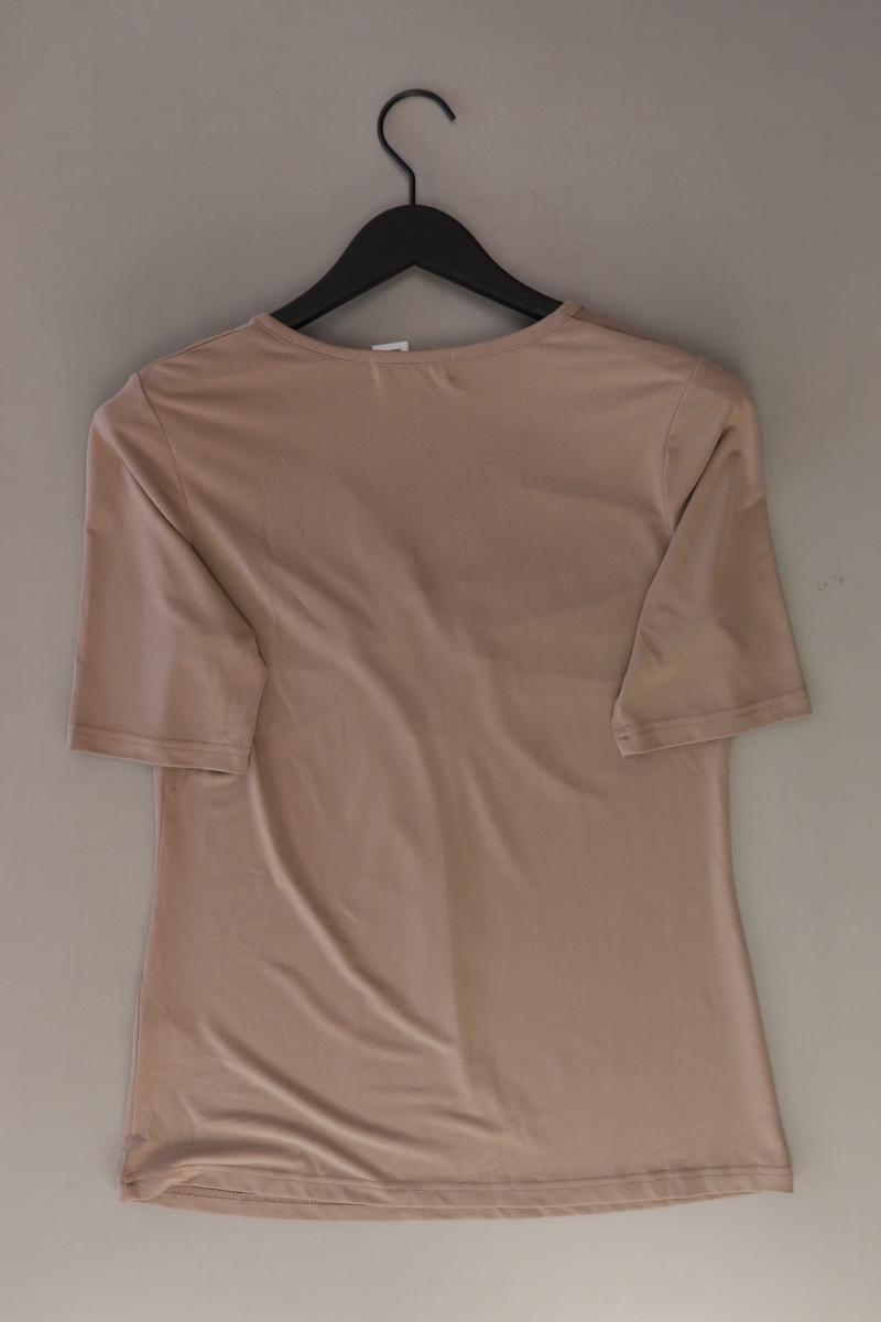 Shirt mit V-Ausschnitt Gr. 36 Kurzarm braun aus Polyester