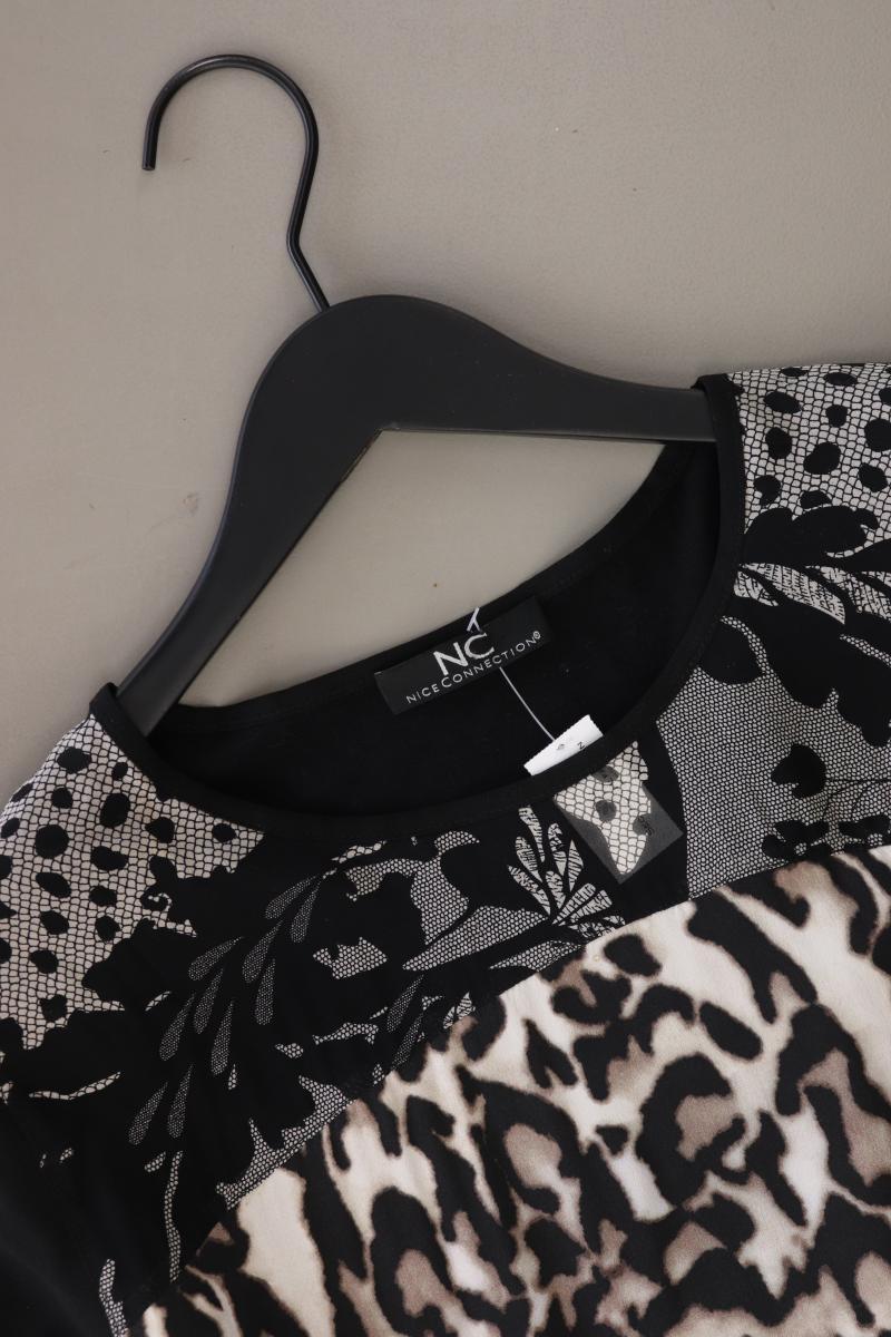 Nice Connection Seidenbluse Gr. 40 mit Tierdruck Kurzarm mehrfarbig