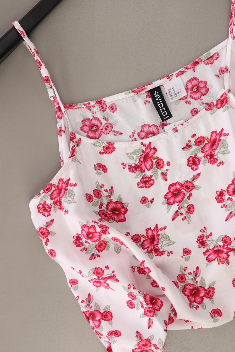 H&M Divided Top Gr. 40 mit Blumenmuster mehrfarbig aus Viskose