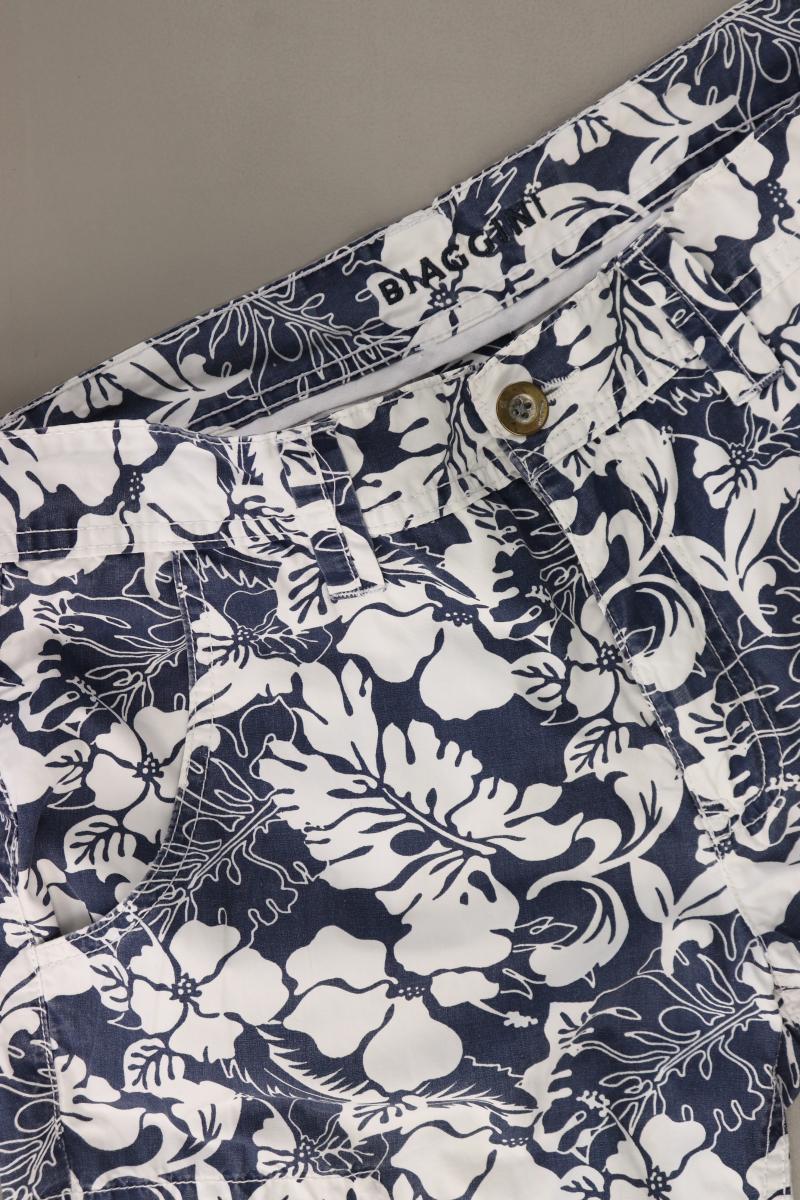 Biaggini Printshorts für Herren Gr. W33 mit Blumenmuster blau aus Baumwolle