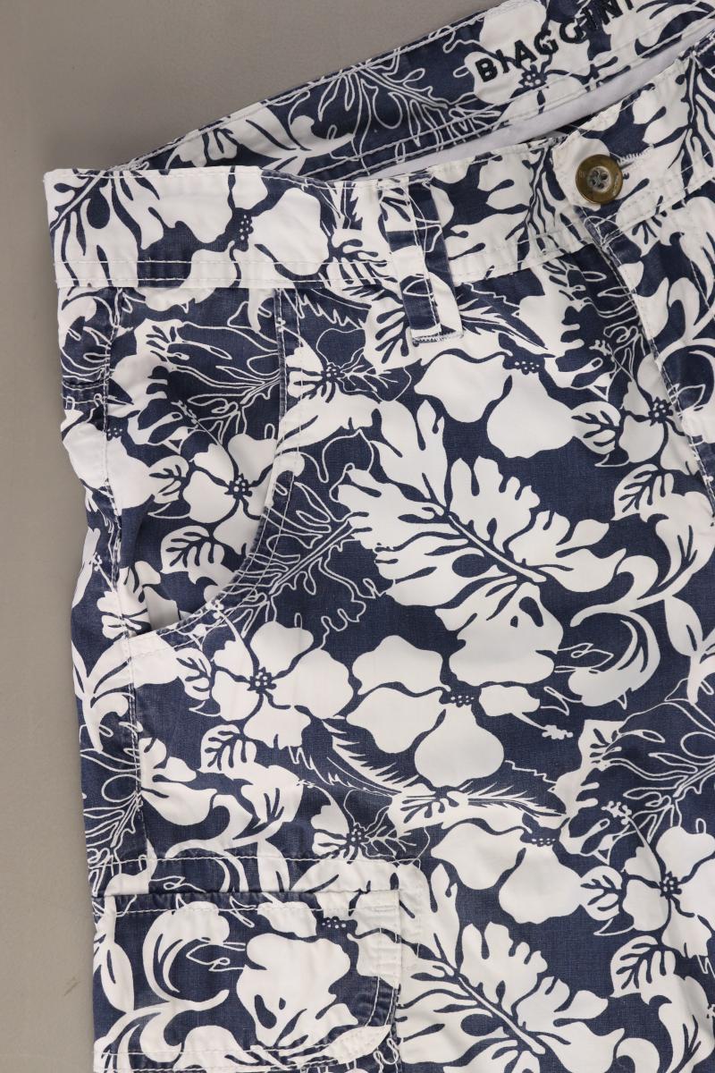 Biaggini Printshorts für Herren Gr. W33 mit Blumenmuster blau aus Baumwolle