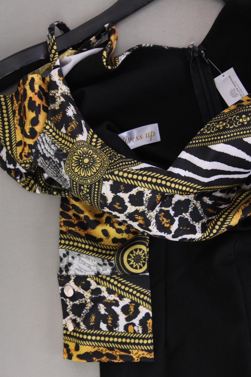 Langer Jumpsuit Gr. XS mit Tierdruck schwarz aus Polyester