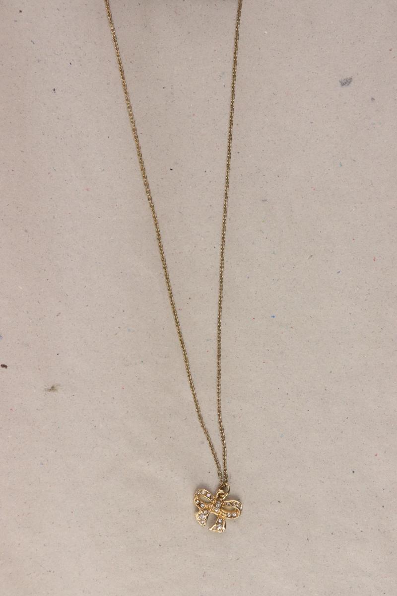 forever 21 Halskette mit Schleifenanhänger neu mit Etikett gold