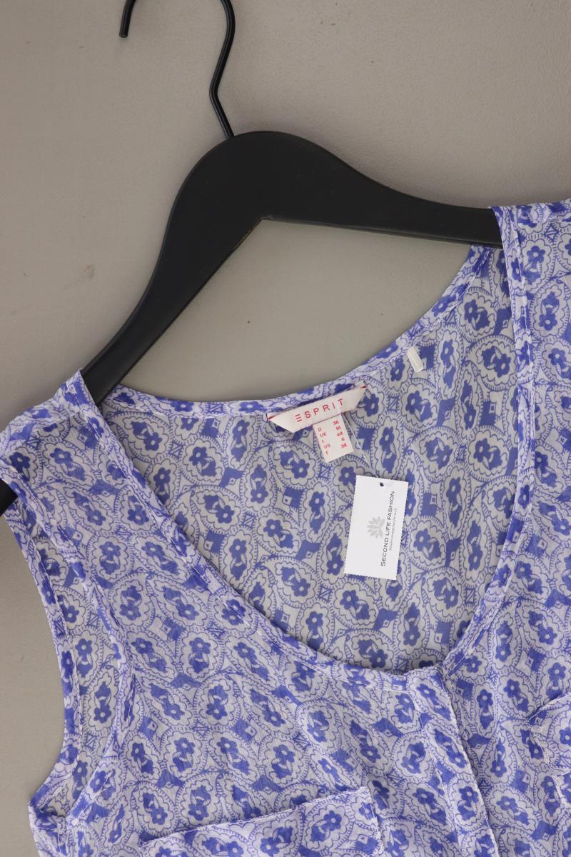 Esprit Ärmellose Bluse Gr. 36 mit Blumenmuster blau