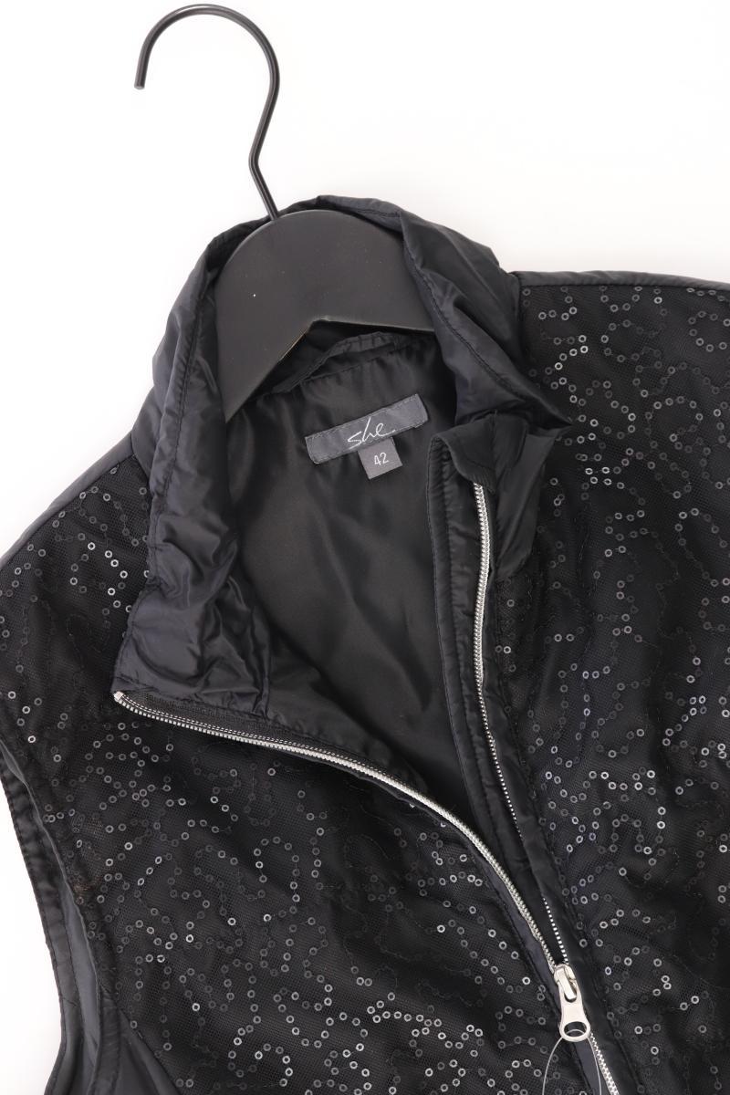 She Classic Weste Gr. 42 mit Pailletten schwarz aus Polyamid