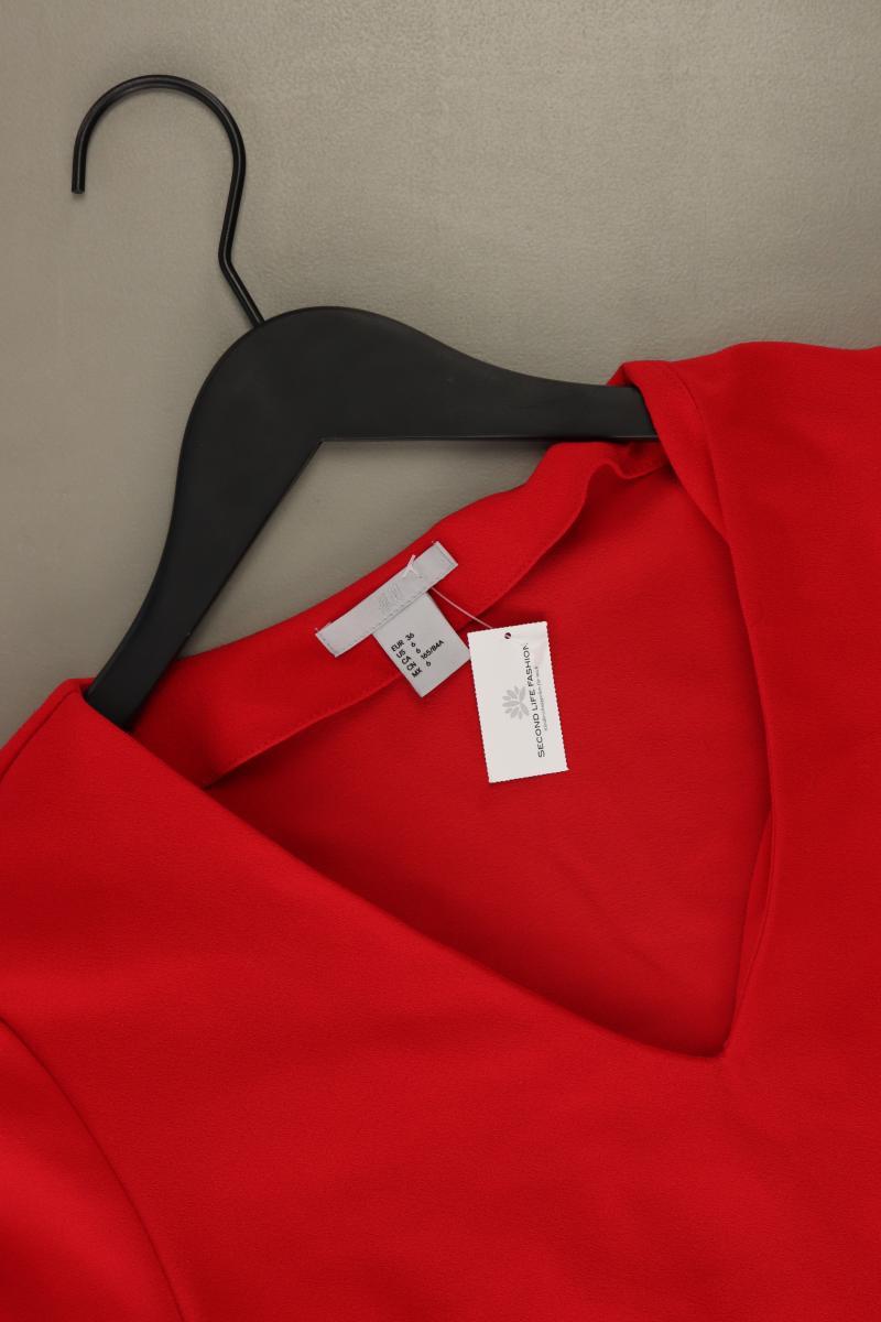 H&M Bluse Gr. 36 3/4 Ärmel rot aus Polyester